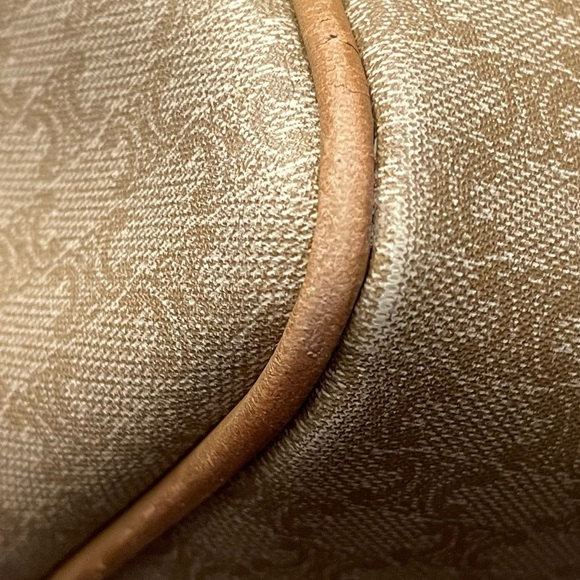 Celine Authentic Vintage Tan and Brown Bag with Leather Handles and Accents - Picture 13 of 16